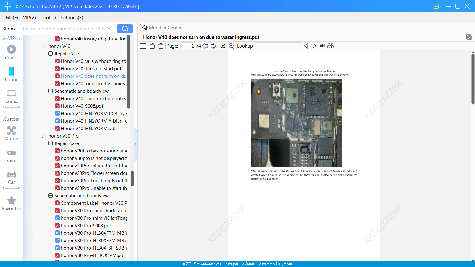Honor V40 Does Not Turn On Due To Water Ingress